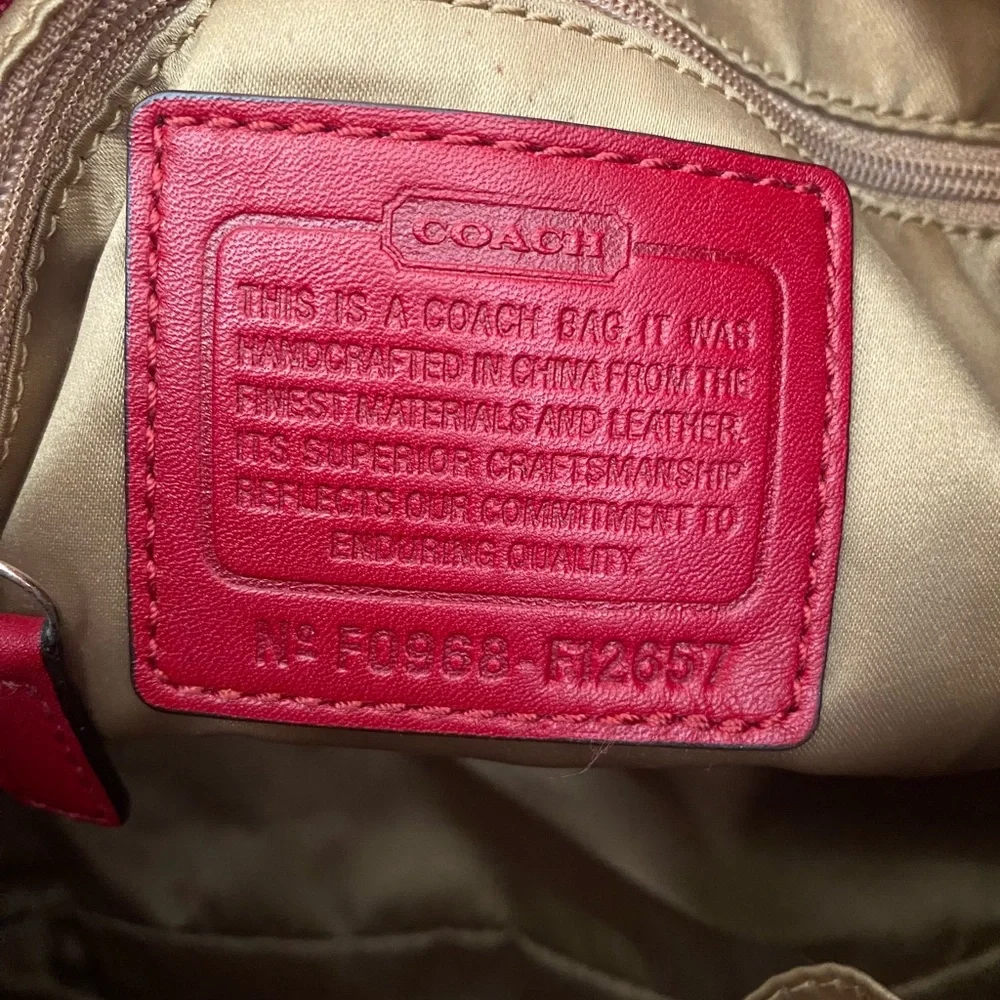 Red Coach Zoe Hobo Bag - Picture 7 of 8